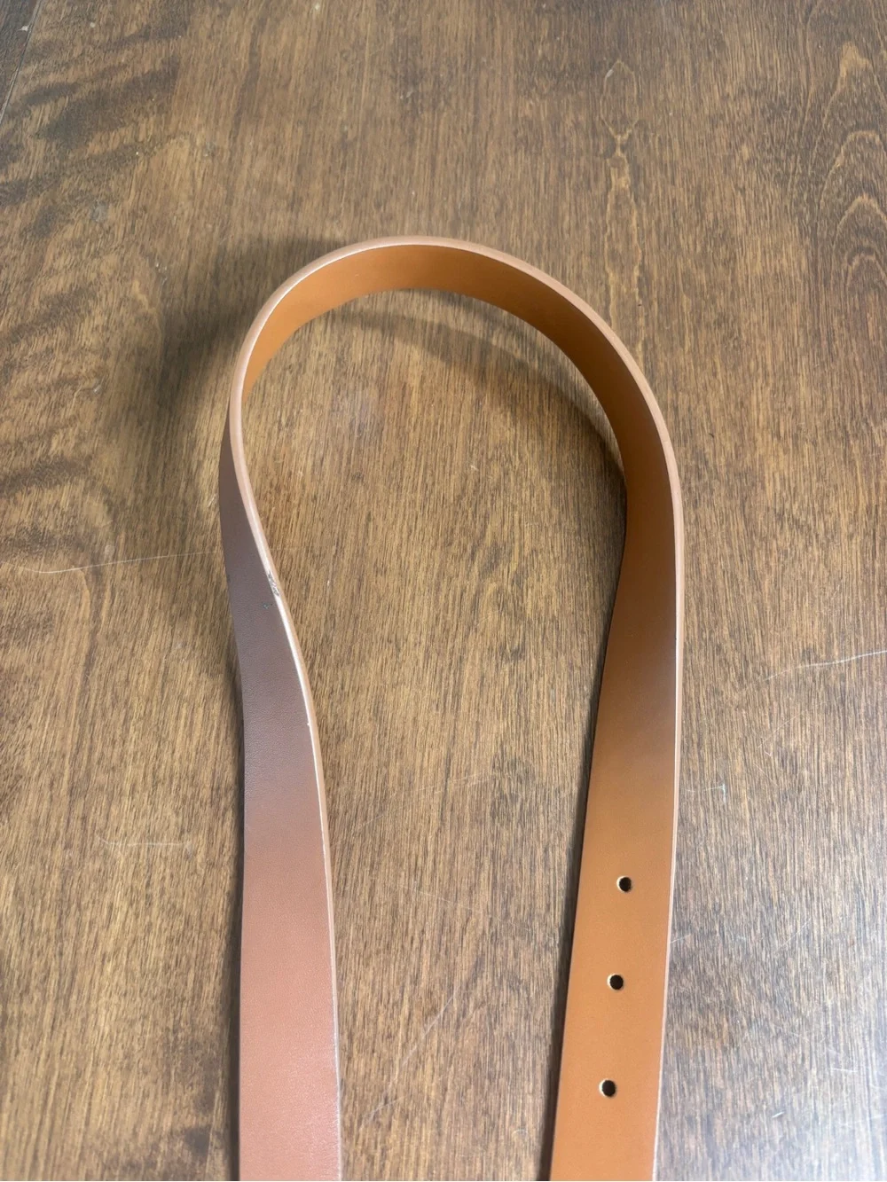 Minimalist Tan Waist Belt with Round Gold Hardware